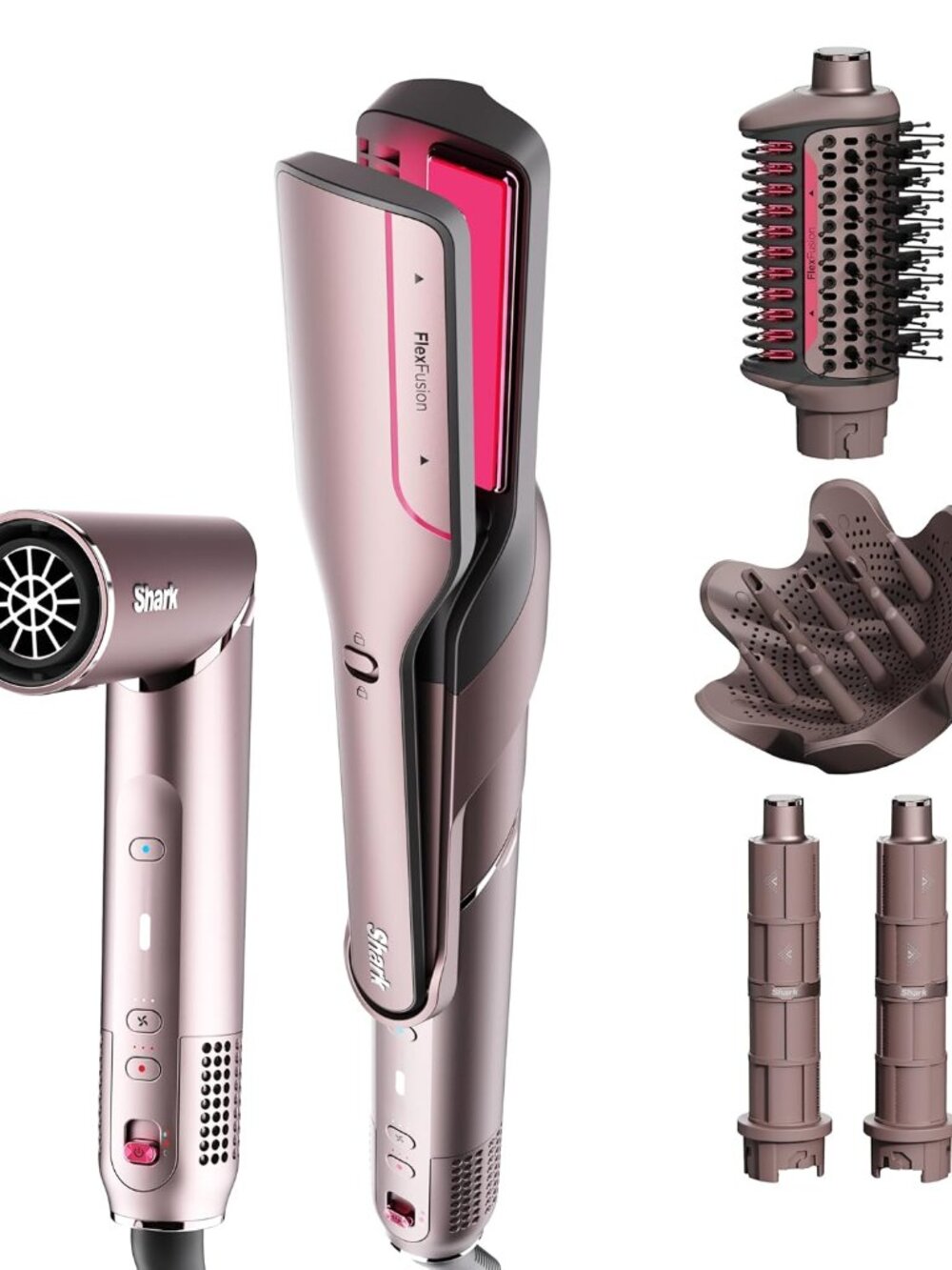 Shark FlexFusion Hair Straightener & Powerful Dryer Diffuser Fusion Brush curler